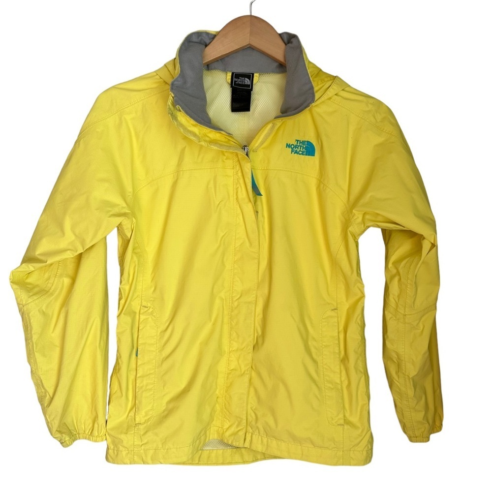 The North Face Youth‎ Yellow Hyvent Windbreaker Water Resisted Hood Jacket 14/16